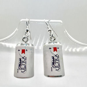 Michelob Ultra Earrings - Beer Can Earrings - New Years Party Earrings